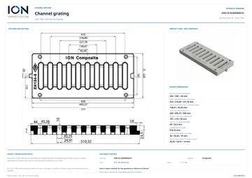 Low-resolution Technical Drawing preview for 220 × 500 × 40 Channel Grating