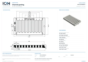 Low-resolution Technical Drawing preview for 270 × 500 × 40 Channel Grating
